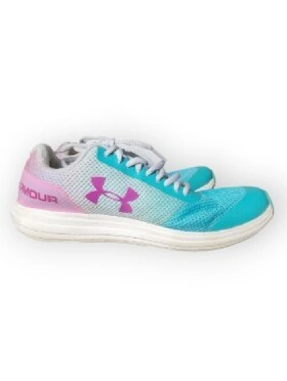 Under Armour Charged Womens 7.5/6Y Running Shoes Teal Pink Ombre Mesh Sneakers